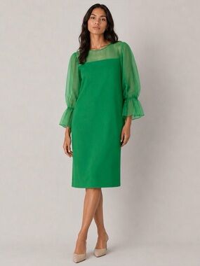 Dalin emerald green tulle sleeve shift dress women’s plus size 2X cottagecore